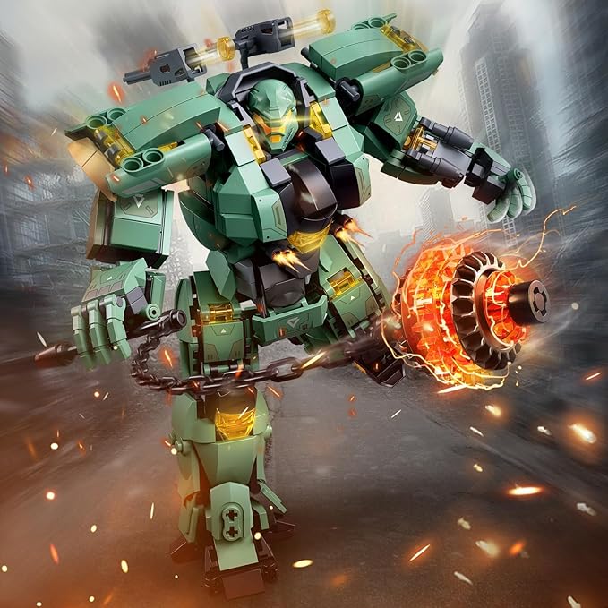 HIGH GODO Transforming Mech Robot Building Blocks Set,Destroy Warrior City Action Mech Model Building Kit, 542 Pieces Cool Robots Toys Gift for Adults and Teens 14+