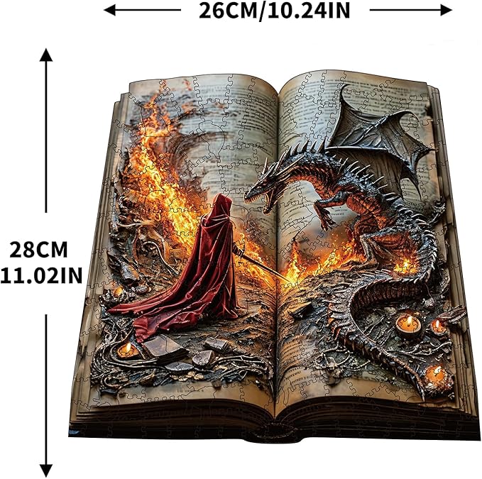 Wooden Puzzles for Adults, Dragon Wooden Puzzles 200 Pieces, Irregular Animals Fun Puzzles for Adults