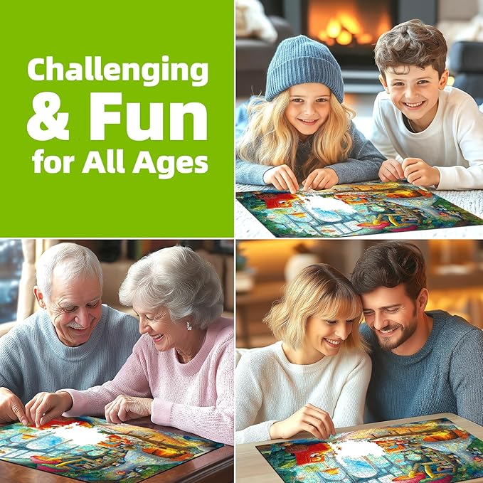 Fairy - Tale Forest Living Room 1000 Piece Puzzle for Adults, Fun Puzzles for Adults 1000 Pieces with HD Print & Poster, 27.5 * 19.7 in Dust Free, for Gifts Halloween Christmas Family Games Lovers