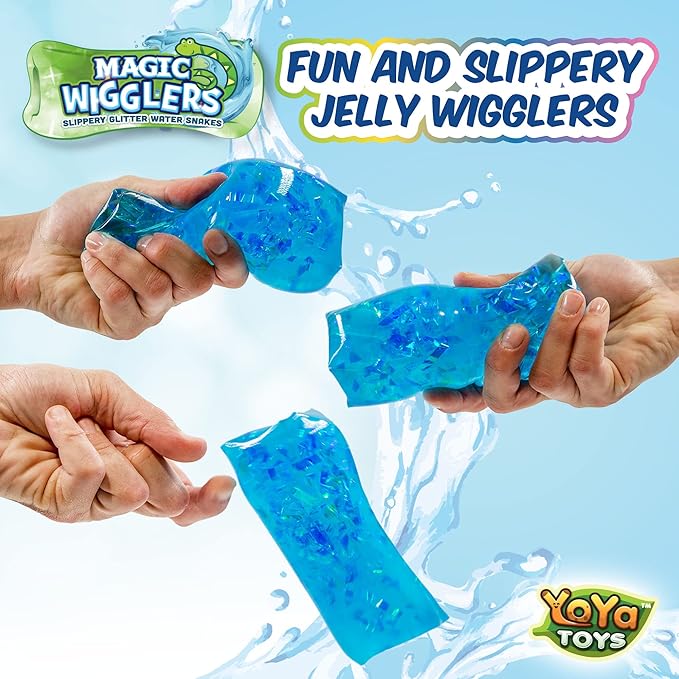 YoYa Toys Magic Wigglers Water Snake Fidget Toy - Water Wiggler Toy, Water Snakes Trick Stress Toy, Slippery Tricky Wiggler Tube - 4-Pack Squishy Sensory Fidget Water Snake Toy, 5-inch Novelty Gift
