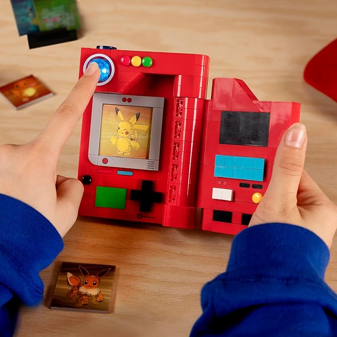 MEGA Pokémon Building Toys Set, Kanto Region Pokédex with 322 Pieces, Light and 5 Lenticular Cards, for Kids or Adult Collectible