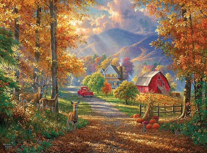 Buffalo Games - Abraham Hunter - Fall Memories - 1000 Piece Jigsaw Puzzle - Colorful, Autumn Puzzles for Adults – Precision-Cut Pieces, Beautiful Seasonal Artwork, Hours of Relaxing Fun
