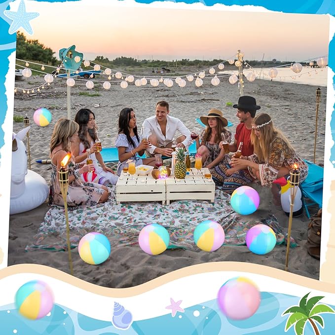 Zhanmai 100 Pack Inflatable Beach Balls 5 Inch Summer Beach Ball Pool Party Toy for Kids and Adults Blow Up for Party Favor Daily Game Toys Birthday Decorations (Macaron Color)