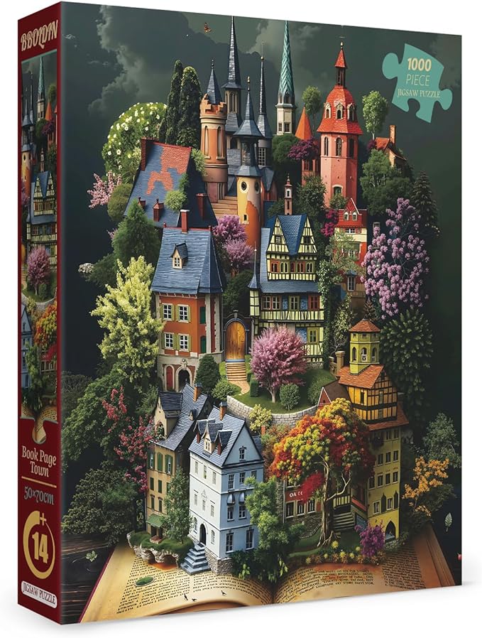 Magic House Books Puzzles for Adults 1000 Pieces, Mystery Landscape Scenic Jigsaw Puzzles, Colorful Fantasy Art Puzzles
