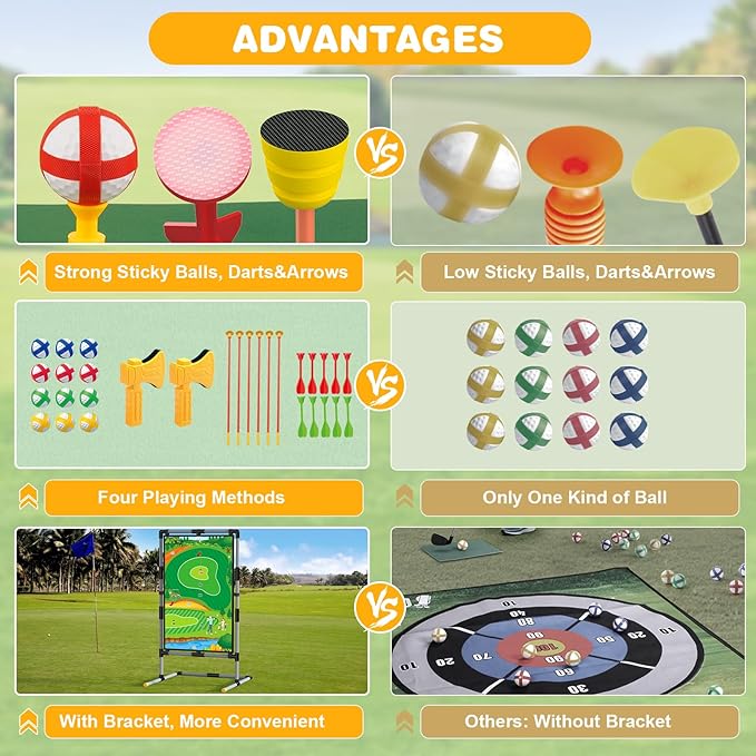Golf Chipping Game Set – Double-Sided Mat with Stand, Fun Practice Game for Kids & Adults, Indoor & Outdoor Use
