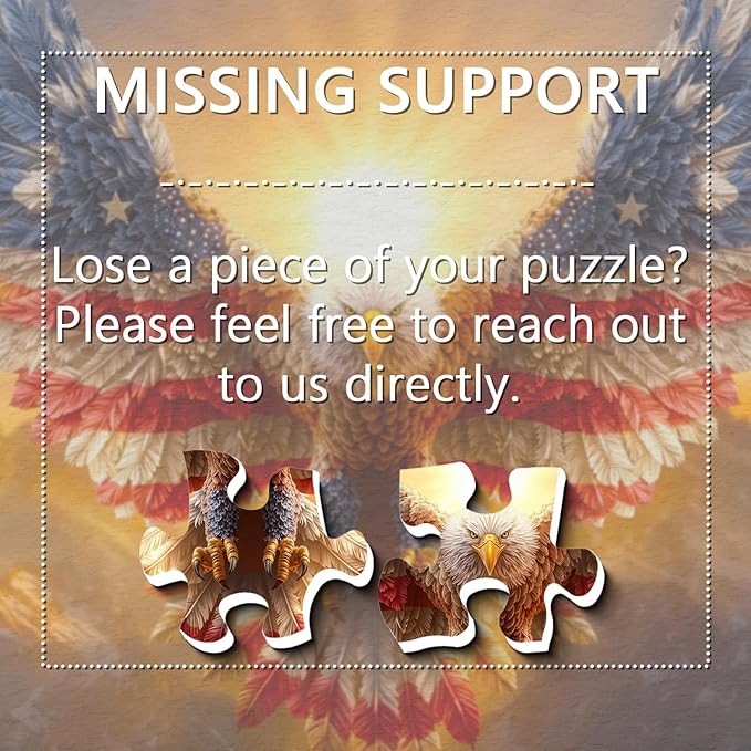 American Flag Eagle Puzzles for Adults 1000 Pieces, Nature Bird Bald Eagle Sunset Landscape Jigsaw Puzzle, Majestic Patriotic Freedom Wings Art Puzzle, Challenging United States Themed Puzzle