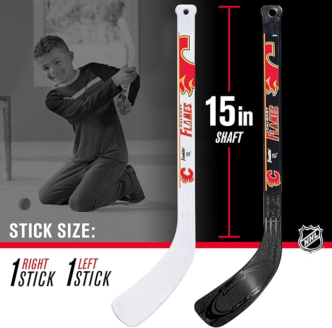Franklin Sports NHL Mini Hockey Set - Kids Indoor Knee Hockey Goal, Ball, + 2 Stick Combo - Youth Team Indoor Toy Set - Official - Ages 3+