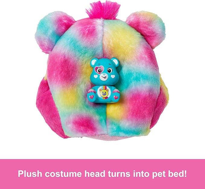Barbie Cutie Reveal Care Bears Doll & Accessories, Series 2 Good Vibes Bear with 10 Surprises Including Color Change & Mini Bear