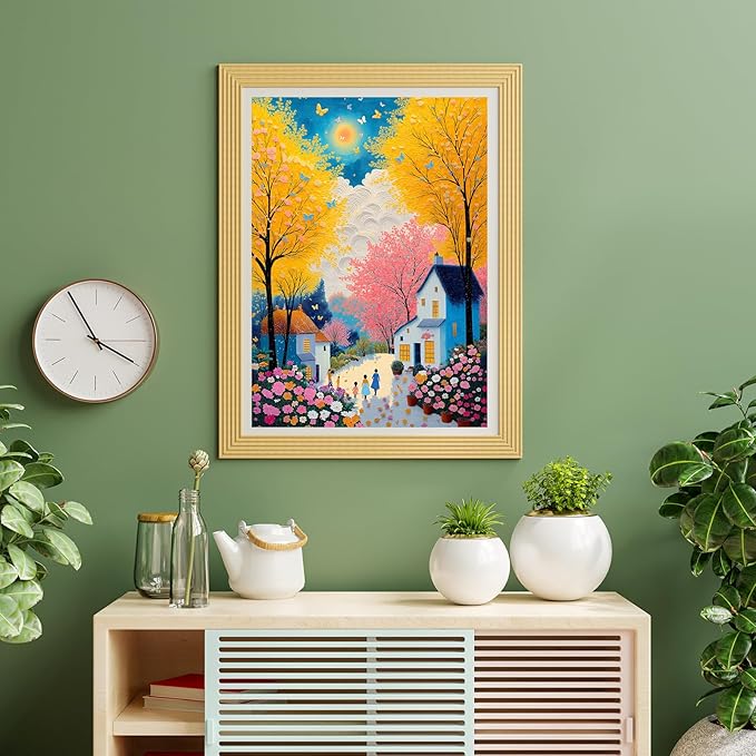 Puzzles for Adults 500 Pieces, Cherry Blossom Jigsaw Puzzles - Colorful Path, Impossible Colorful Wall Art Puzzle for Seniors Families, 20.47x14.96 Inches, 1:1 Poster, Letter On The Back