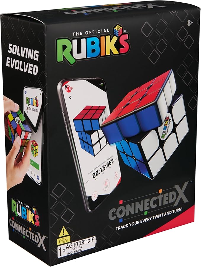 Rubik's Cube, The Official Rubik’s ConnectedX, Bluetooth-Enabled 3x3 Speed Cube with Guided Learning App for Beginners, Brain Teaser Fidget Toy & Puzzle, Easter Basket Stuffer, for Ages 8 & Up