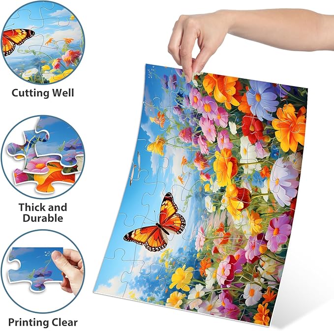 6 Pack 36 Piece Large Jigsaw Puzzle for Seniors Puzzles Dementia Alzheimer's Products and Activities for Elderly Adults Alzheimer's Puzzles Easy Memory Games Gift for Seniors Patients in Nursing Home