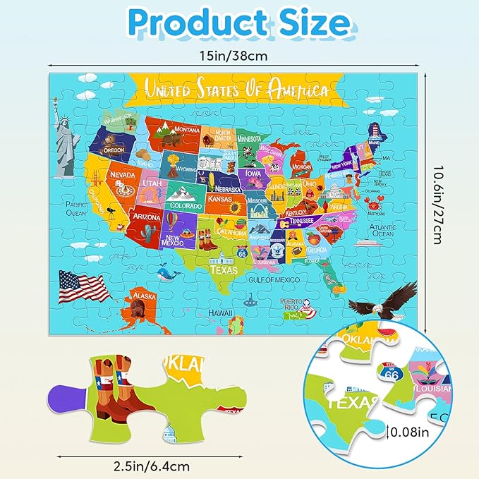 Jeacirio 4 Pack 100 Piece Puzzles for Kids Ages 4-6 - Jigsaw Puzzles for Kids Ages 6-8 8-10 100 Piece Jigsaw Puzzle for Adults Toddler Children Learning Educational Puzzles Toys Gifts for Girls Boys