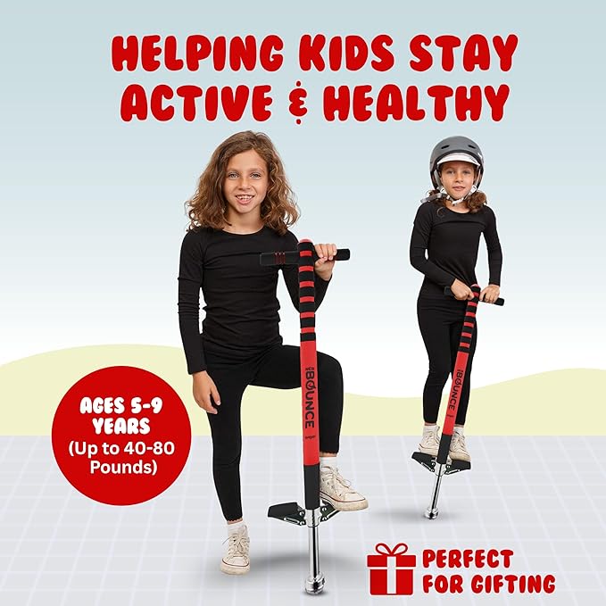 New Bounce Pogo Stick for Kids - Pogo Sticks, 40 to 80 Lbs - Sport Edition, Quality, Easy Grip, PogoStick for Hours of Wholesome Fun
