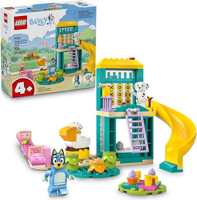 LEGO Bluey Playground Fun with Bluey and Chloe Building Toy - Preschool Learning Toys for Boys & Girls, Ages 4+ - Gift for Easter for Toddlers - 11201