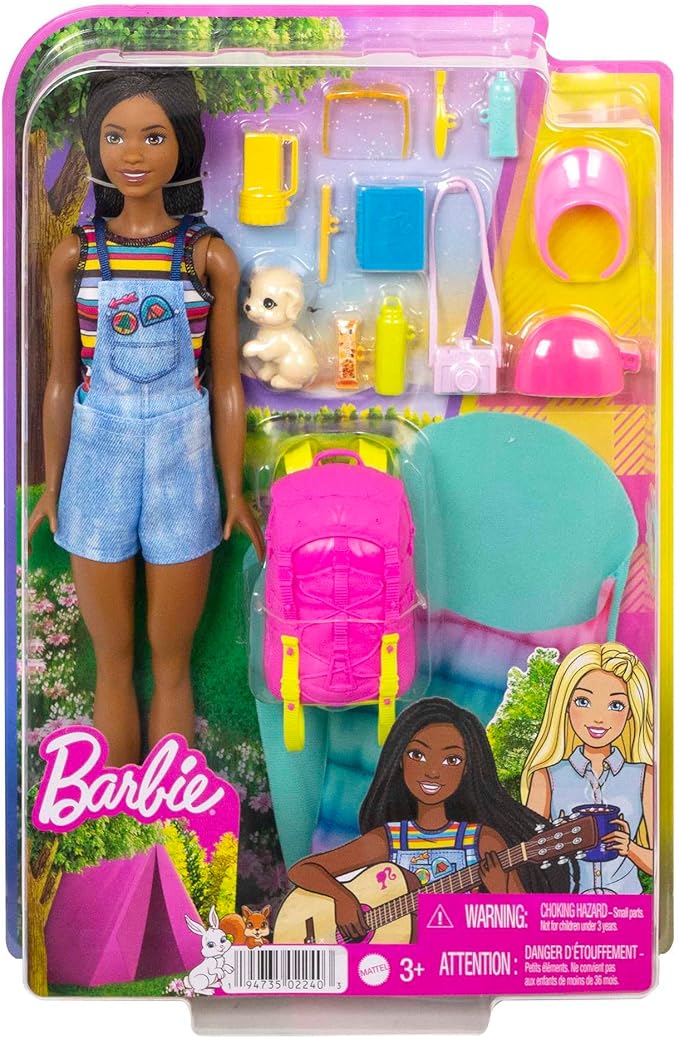 Barbie Doll and Accessories, It Takes Two “Brooklyn” Camping Doll with Pet Puppy and 10+ Accessories