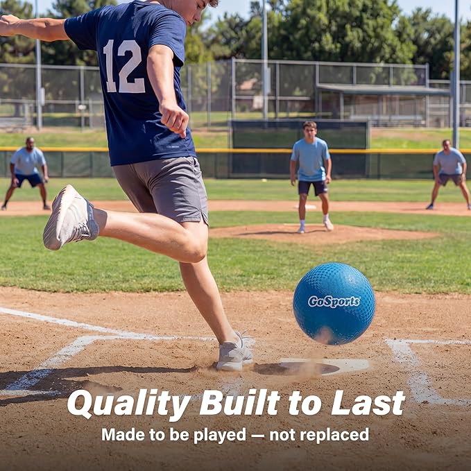 GoSports Playground Balls for Kids - Choose 8.5” or 10” Sizes - Heavy Duty Set of 6 with Carry Bag and Ball Pump