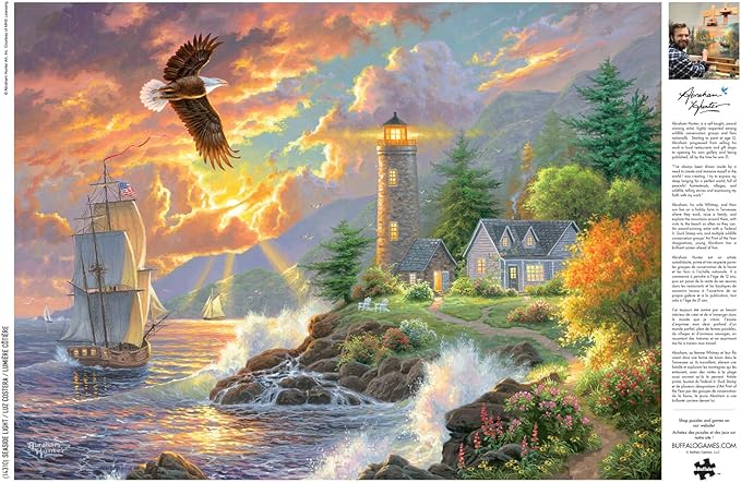 Buffalo Games - Abraham Hunter - Seaside Light - 1000 Piece Jigsaw Puzzle for Adults - Challenging Puzzle Perfect for Game Nights - Finished Size is 26.75 x 19.75