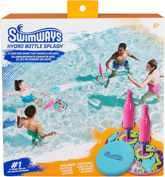 SwimWays Hydro Bottle Splash, Pool Toys for Kids and Adults, Throwing Disc Swimming Pool Game, Outdoor Toys for Kids Aged 5 & Up