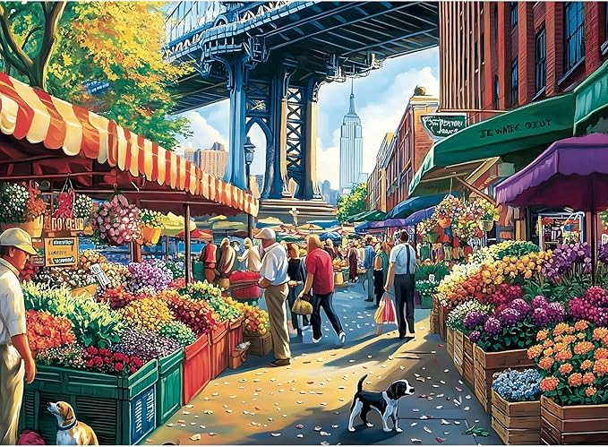 500 Pieces Landscape Puzzles for Adults, Flowers Puzzle for Adults, City Puzzle 500 Pieces, Gift for Birthday, Home Decor, Fun for Entertainment(20.5 * 15 in)