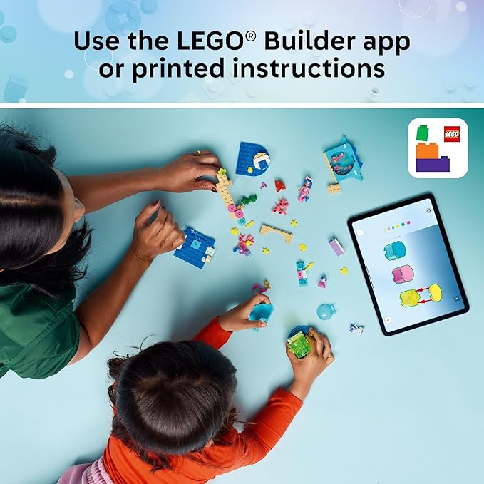 LEGO Gabby’s Dollhouse Mermaid Gabby’s Aquarium Adventure Building Blocks - Pretend Play & Learning Toy for Girls & Boys, Ages 4+ - Includes Mercat Mini Dolls - Gift Idea for Birthdays - 11204