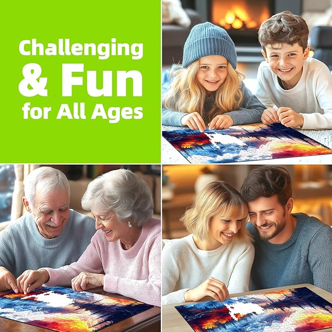 Puzzles for Adults 1000 Pieces Natural Mountain Landscape Jigsaw Puzzles Challenging for Mom Dad Family Friend Family Activity Games Home Decor Wall Art, 27.5 x 19.7 Inch