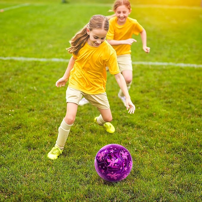 INPODAK Soccer Ball for Toddler Kids 1-3 2-8, Size 2 Size 3 Soccer Ball, Cartoon Dinosaur Unicorn Balls with Pump, Mesh Bag and Gift Box Great Gift for Birthdays