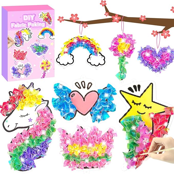 Poke-in Craft and Art Kit- Magical Dream Decor,Arts and Crafts,DIY Craft Kits,Mess-Free Fun for Kids,Art Activity Birthday Christmas Gift Ideas for Children,Toys for Girls and Boys Ages 4-10+