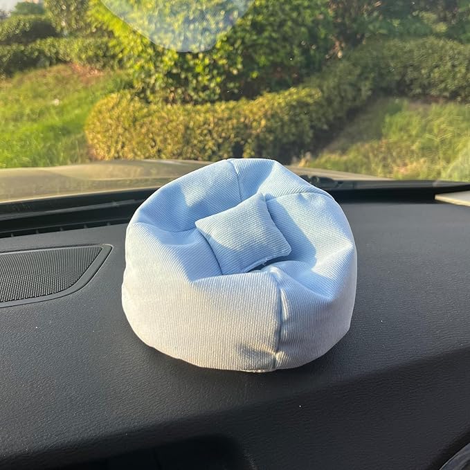 Doll Car Seat Compatible with Labubu, Handmade Bean Bag Chair for 5.9-6.7 inch Doll, Anti-Slip Bottom, Cute Doll Accessories for Display, Fans&Collectors Gifts, Durable Corduroy Fabric (Sky Blue)
