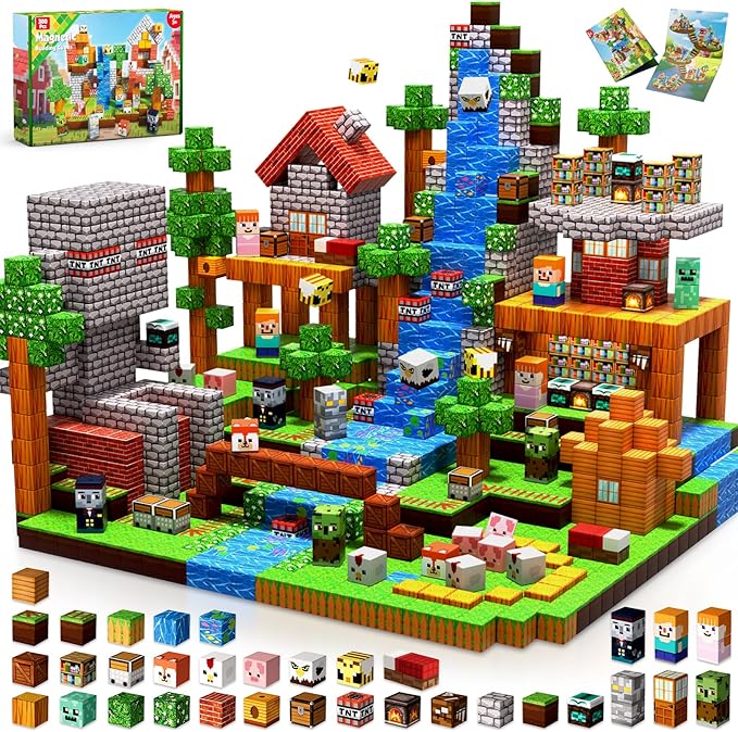 300 PCS Magnetic Blocks - Magnetic Building Blocks, Stacking Magnets for Kids, Sensory Toy for STEM Montessori Sensory Toys for Kids 3+ Boys and Girls Easter Christmas Birthday Gifts