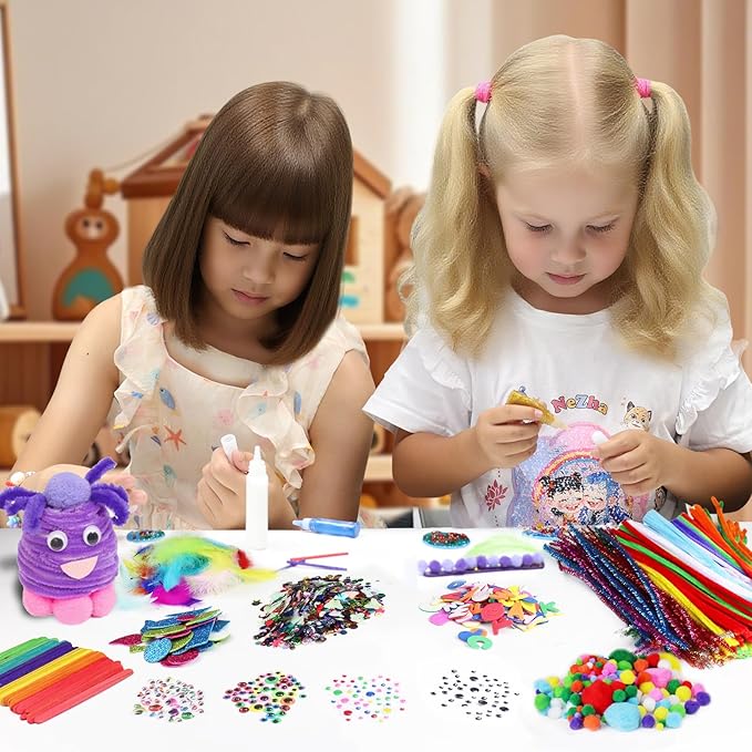 ANTDECOUS Arts and Crafts Supplies Kit for Kids - 2030+PCS Craft Supplies & Materials for Kids Creative Art Birthday Holiday Gift Craft Kits for Girls Boys 3+ 4 5 6 7 8 9 Year Old