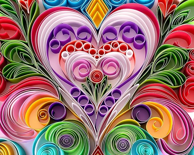 Springbok Paper Hearts 1000 Piece Puzzle for Adults - Features a Beautiful Cut Paper Heart Arrangment