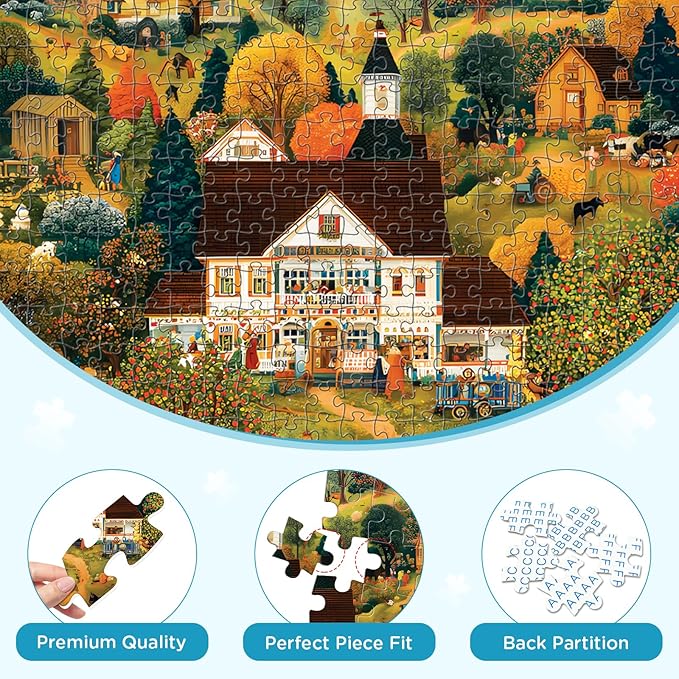 500 Pieces Puzzle for Adults, Warmth Mountain Jigsaw Puzzle for Adults, Harvest Farm Puzzle for Adult Seniors, Age 12+, Challenging Game Home Decor Holiday Party Gift Toy 20.5×15 in