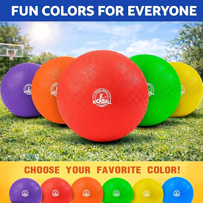 8.5 Inch Kickball Set, Dodgeballs 6 Pack,12 Pack,Playground Balls for Kids&Adults, Bouncy Balls Includes Pump and Storage Bag, Handball for Outdoor & Indoor Games, Boys and Girls Gift with Gift Box