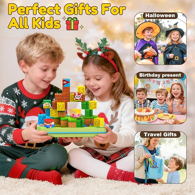 Magnetic Blocks Travel Toys for Kids Ages 4-8, 35 PCS Magnetic Cubes STEM Learning Set with Portable Iron Storage Box Construction Learning Toys for Toddlers Ages 3-5