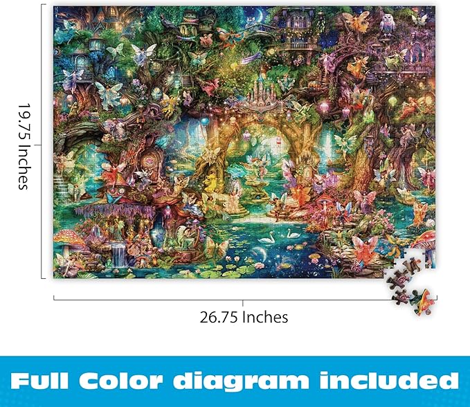 Buffalo Games - Aimee Stewart The Butterfly Ball 1000 Piece Jigsaw Puzzle, Made in USA, Premium Recycled Board, Reference Diagram