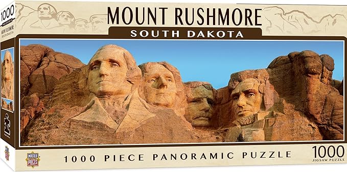 MasterPieces - 1000 Piece Jigsaw Puzzle, Mount Rushmore Panoramic, Fun for Adults, Family, Kids 13"x39
