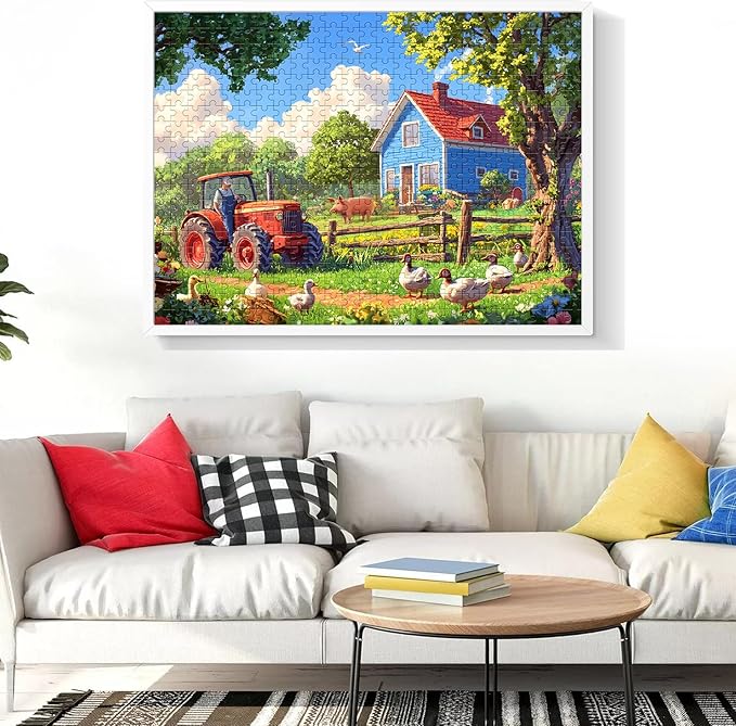 Jigsaw Puzzles 500 Pieces for Adults Farm Puzzles 500 Pieces Adult Puzzles Games Family Challenging Game Great Gift Idea 20.5x15IN
