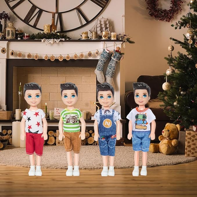 ONEST 10 Sets 5 Inch Mini Dolls with Doll Clothes Party Grown Outfits Doll Accessories for Kids