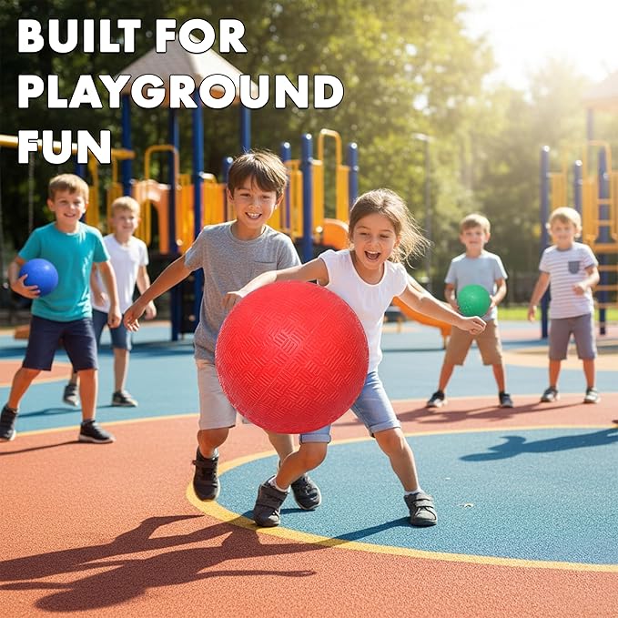 5 Inch Playground Balls for Toddlers and Kids 3 Pack Sports Rubber Outdoor Indoor Ball Gift Toy Soccer Dodgeball Bouncy Inflatable Small Size