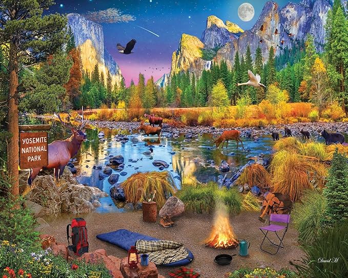 White Mountain Yosemite 1000 Piece Jigsaw Puzzle National Park Puzzles Fall and Autumn Scene Large Pieces Gift for Adults and Family 24"x30"