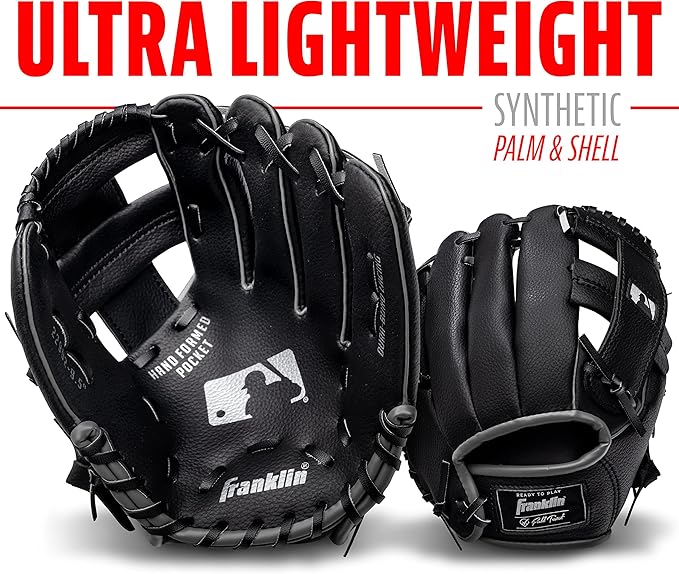 Franklin Sports Kids Baseball Gloves - RTP Youth Teeball Glove + Ball Set - Boys + Girls Teeball Mitt - Kids + Toddlers - 9.5"