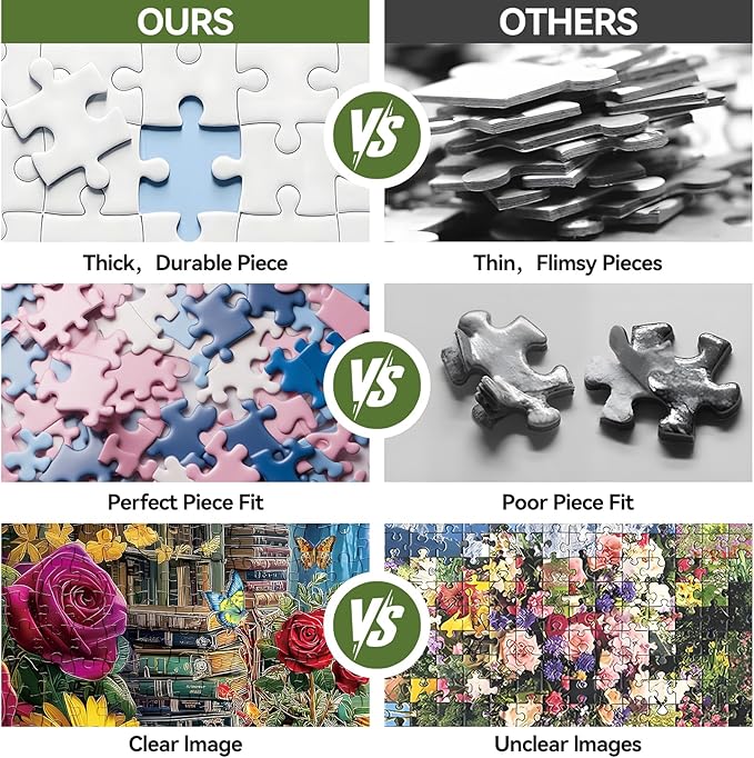 500 Pieces Puzzle for Adults, Puzzles for Adults 500 Pieces, Spring Roses Jigsaw Puzzle, Challenging Puzzle Perfect for Game Nights, 20.5 X 15 in