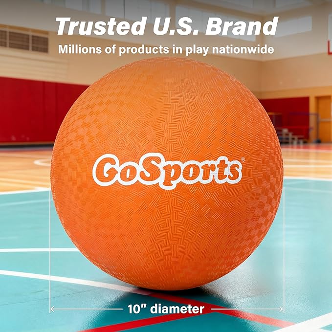GoSports Playground Balls for Kids - Choose 8.5” or 10” Sizes - Heavy Duty Set of 6 with Carry Bag and Ball Pump