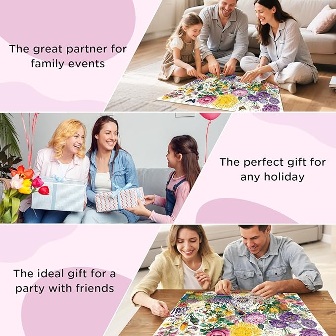 300 Pieces Jigsaw Puzzles for Adults, Summer Garden Jigsaw Puzzle for Adults Elders Seniors, Birds and Floral Puzzle, Interlock Perfectly Letter on Back, Home Decor Party Gift Toy 20.5 x 15 in