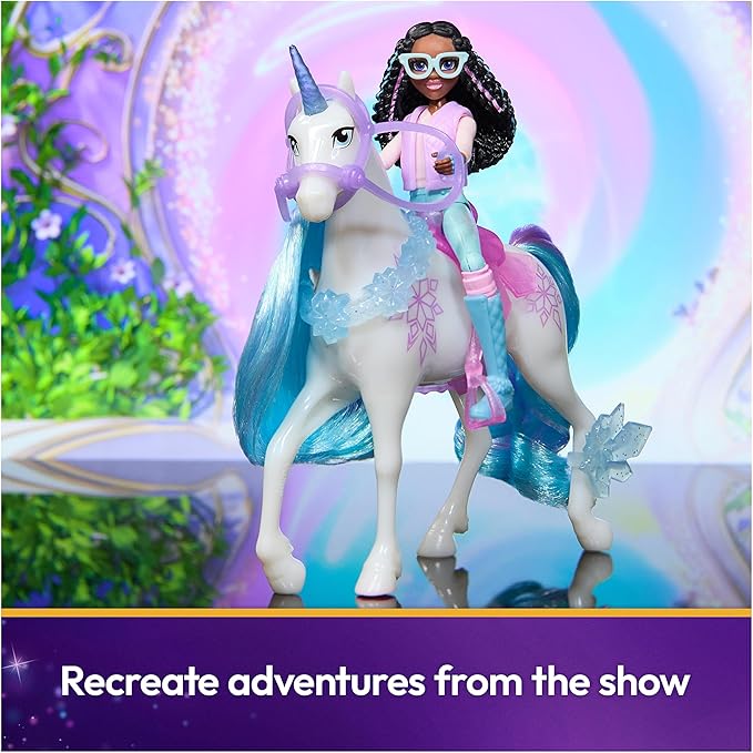 Unicorn Academy, Layla & Glacier Power of Friendship Set with Translucent Saddle & 2 Power Accessories, Dolls & Unicorn Toys for Girls Ages 4 and up