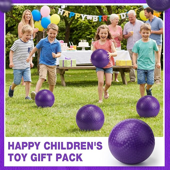Jerify 12 Pcs Playground Balls Bulk 10 Inch Kickball Bouncy Balls for Kids Inflatable Bouncing Handball for Kids Adults Indoor Outdoor Games Gym Picnic Camp Yoga Exercise, Purple