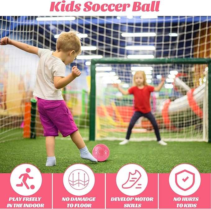 DLUGOPIS Sparkling Pink Toddler Soccer Ball - Mini, Age 3-8, Indoor/Outdoor, Small Size for Boys & Girls (Sparkling Pink, 1)