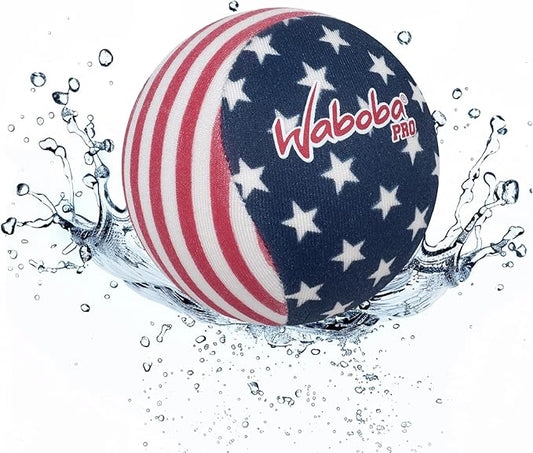 Waboba Water Skipping Ball Toy for Swimming Pool and Beach Games - Water Bouncing Ball Gift for Kids and Teens – Stars & Stripes