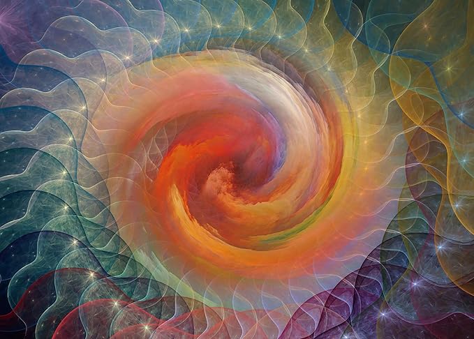 Multicolored Swirl Jigsaw Puzzles for Adults 1000 Pieces, Large Fantasy Puzzle, Intellectual Decompressing Challenging Fun Game Size 27" x 20"