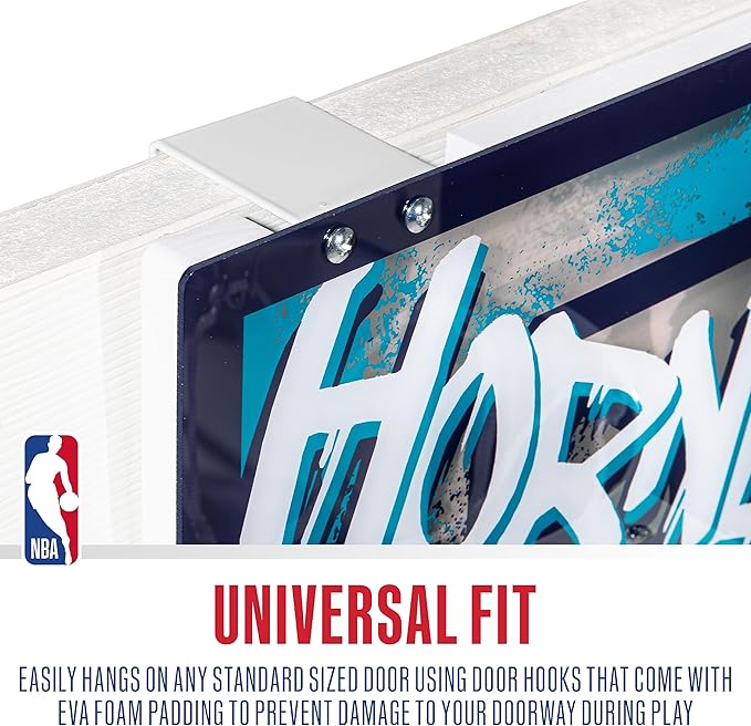 Franklin Sports NBA Team Over the Door Basketball Hoops - Kids Indoor Mini Basketball Hoop + Ball Set - NBA Fan Mini Hoops